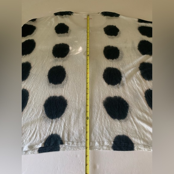 Johnny Was Pete & Greta Linen Oversized Henley Tee Small Short Sleeve Sheer - Picture 7 of 7